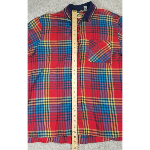 CM Company Brand Long Sleeve Button Up Red Plaid Casual Shirt Women's Size Large - Picture 4 of 9